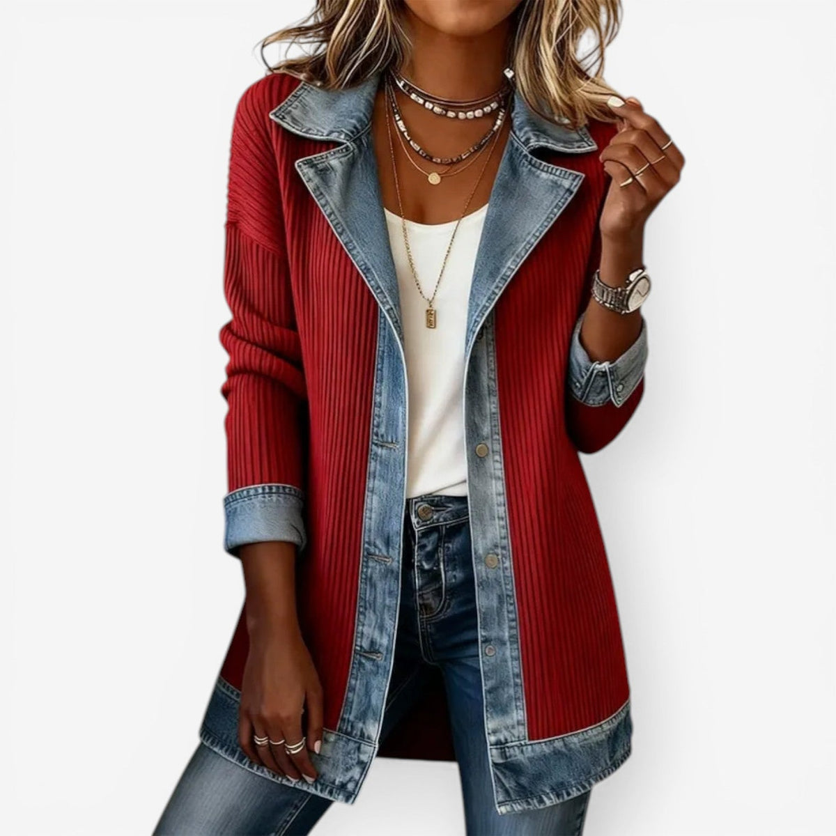Emilia™ Chaqueta de denim mixto