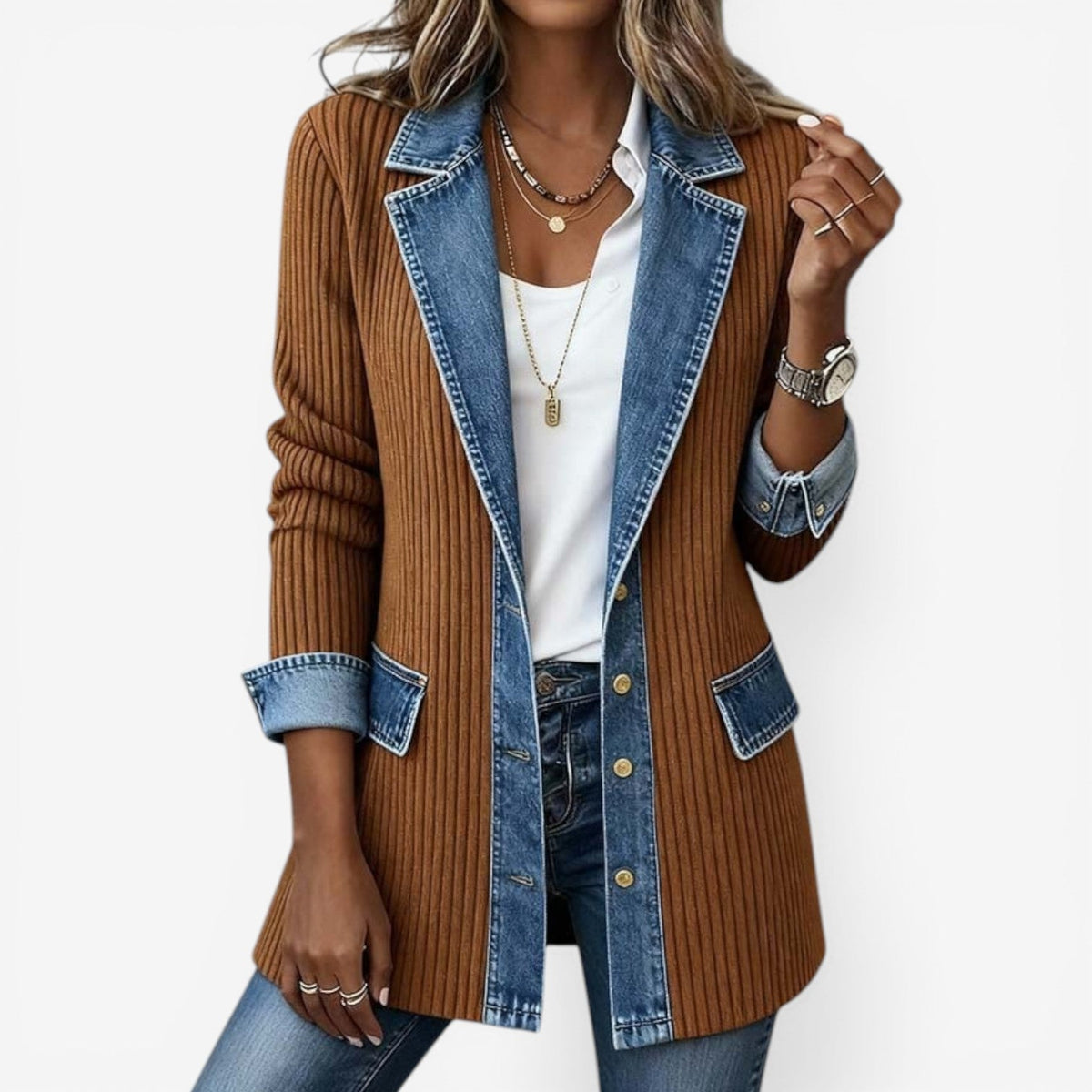 Emilia™ Chaqueta de denim mixto