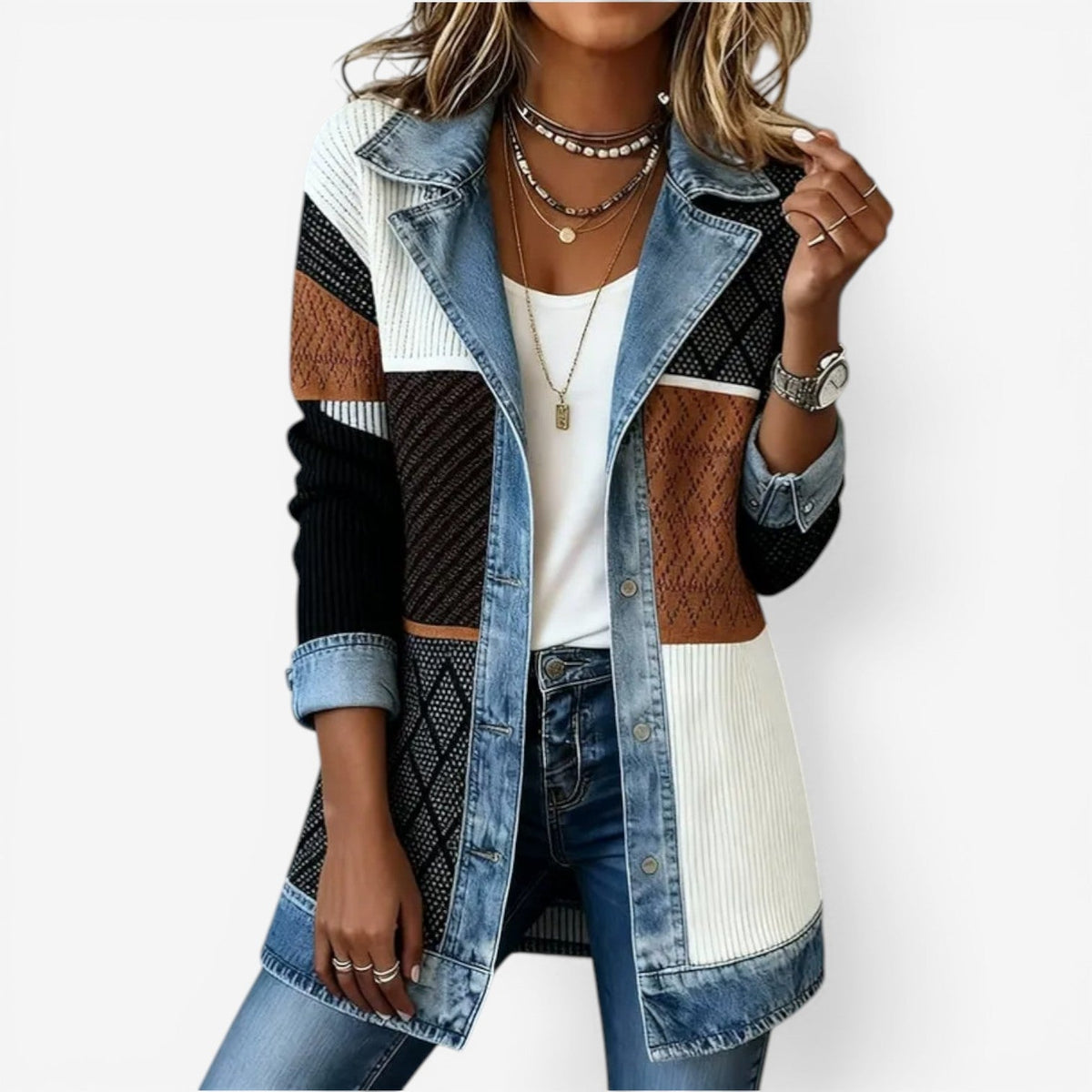 Emilia™ Chaqueta de denim mixto