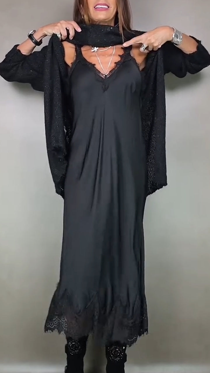 Laluna® | Conjunto elegante completo (Jersey largo + vestido)