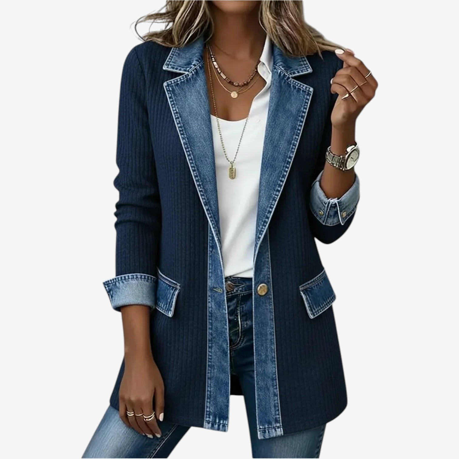Emilia™ Chaqueta de denim mixto