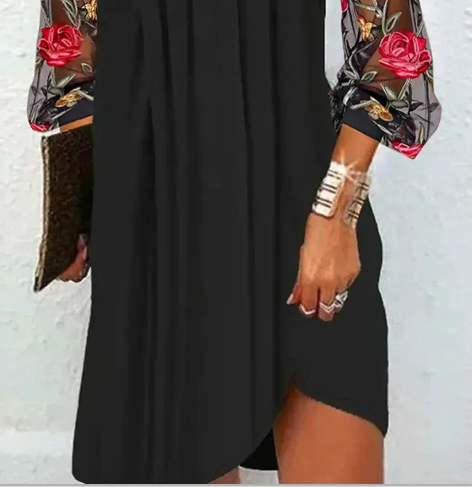 Camille | Vestido elegante con mangas bordadas