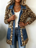 Lorena | Chaqueta Larga de Leopardo con Denim