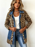 Lorena | Chaqueta Larga de Leopardo con Denim