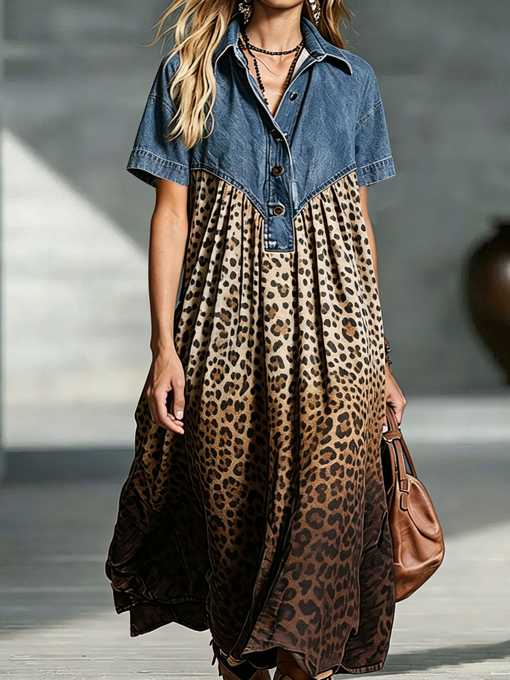 Vestido Penny Vaquero "Leopardo Degradado"