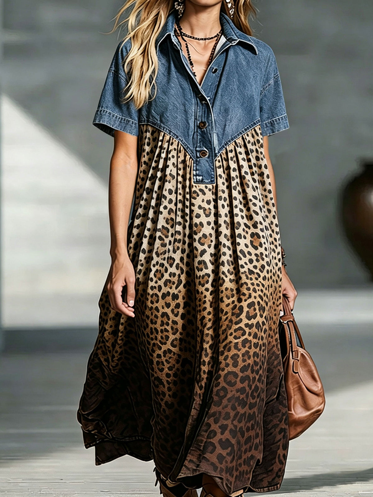Vestido Penny Vaquero "Leopardo Degradado"